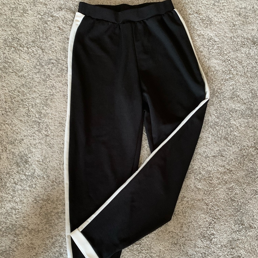 SHEIN Black pants with white stripes